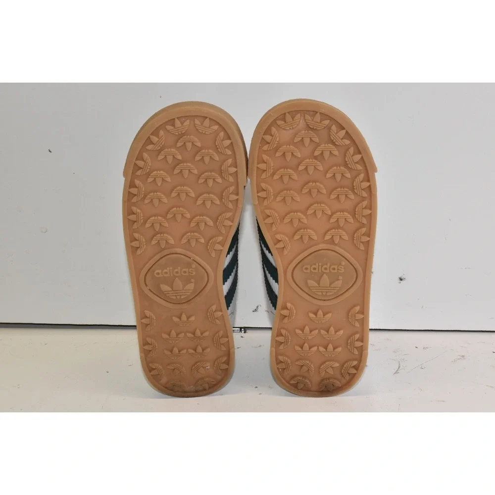 Adidas Samoa Skeakers White/Green Kids Size 9K Youth Gum Walking Shoes Leather‎